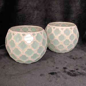 ❄️4 For $20 Set Of 2 Marrakesh Market Mosaic GlassTealight Holders